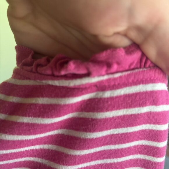 Vintage Y2K Lauren Ralph Lauren Women's Pink & White Striped Cotton Night Gown - Picture 7 of 7